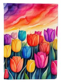 Tulips in Color Garden Flag Mailbox Flag Decorative Yard Flag Banner Outside Patio Artwork Yard Flower Beds, Garden Size, Multicolor
