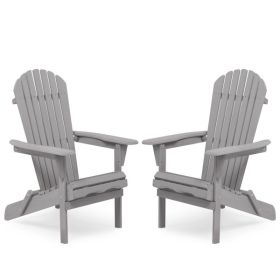 Wood Lounge Patio Chair for Garden Outdoor Wooden Folding Adirondack Chair Set of 2 Solid Cedar Wood Lounge Patio Chair for Garden, Lawn, Backyar