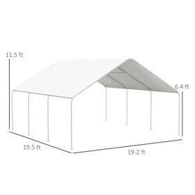 Carport, Portable Garage And Patio Canopy Tent, Anti-UV Cover For Car, Truck, Boat, Catering, Wedding (Option: White)