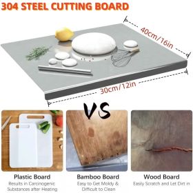XXL 304 Stainless Steel Cutting Board  Anti-Slip & Mildew-Proof! No More Moldy Wooden Boards | Heavy-Duty & Food-Safe, Easy To Clean – Chop Meat, (Option: 30CM40CM)