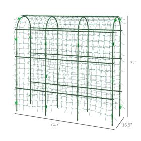 Metal Garden Trellis, Arch Trellis For Climbing Plants Outdoor, A-Frame, With Climbing Net (Option: Green)