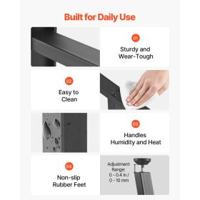 Table Legs, 29.1" H X 21.7" W Trapezoid Steel Furniture Legs, Modular Design, Easy Assembly, 2204 Lbs Max Load Heavy Duty, Ideal For Home Office (Option: Black)