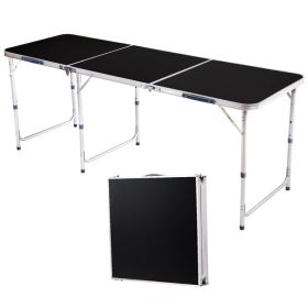 6ft Aluminum Alloy Folding Table Black (Option: defaulttitle)