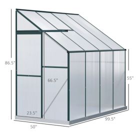 16 X 8 Ft Walk In Greenhouse, Polycarbonate Aluminum Frame, Adjustable Roof Vent,For Multiple Packages, Please Pay Attention To The Detailed Dime (Option: Transparent Sheets)