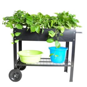 Mobile Metal Raised Garden Bed Cart With Legs, Elevated Tall Planter Box With Wheels For Outdoor Indoors House Patio Back-yard Vegetables Tomato (Option: defaulttitle)