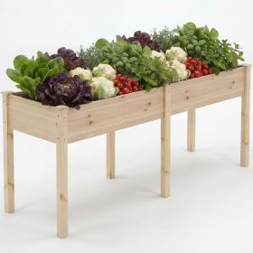 A Legged Elevated Flower Pot, An Outdoor Planting Box With Padding, Used For Growing Herbs, Flowers And Vegetables (Option: Wood34x18IN)