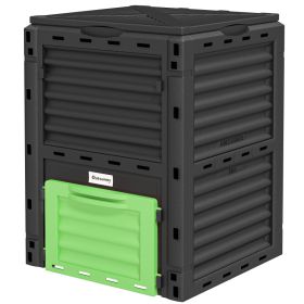 Garden Compost Bin 80 Gallon Outdoor Large Capacity Composter Fast Create Fertile Soil Aerating Box, Green (Option: Green-610x140x825 mm)