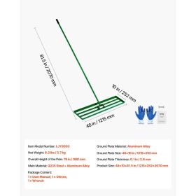 Lawn Leveling Rake, 48"x10" Level Lawn Tool, Heavy-duty Lawn Leveler With 78" Steel Extended Handle, Yard Leveling Rake Suit For Garden, Golf Law (Option: Black)