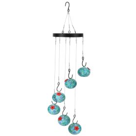 1Pc Wind Chimes Humming Bird Feeder Ant And Bee Proof Outdoor Hanging Hummingbird Feeder For Viewing Decoration For Garden Patio Yard Balcony (Color: Blue)