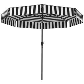 8.6FT Patio Umbrella, UPF 30+ Outdoor Market Umbrella, 2-Tier Vented Patio Table Umbrella with Crank 8 Ribs, Tiltable Porch Umbrella for Garden (Option: Black-1540x150x150 mm)
