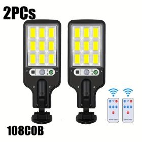 Waterproof Mini Solar Outdoor Light Street Light 108LED With Remote Control (Option: 2Pcs)