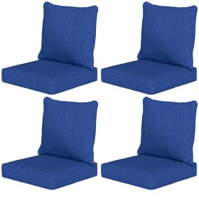 8 Patio Chair Cushions with Seat & Backrest, Fade Resistant Seat Replacement Cushion Set, Navy Blue (Option: Navy Blue-630x310x610 mm)