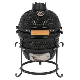 13in Round Ceramic Charcoal Grill Black (Option: Default)
