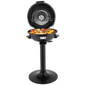 Electric BBQ Grill With Stand, Portable Double Layer Indoor-Outdoor Electric Grill For Indoor & Outdoor Use, 1600W, Black (Option: Default)